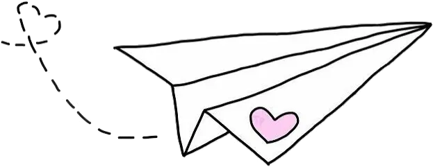  Heart We It Paper Airplane White Clipart Paper Airplane Heart White