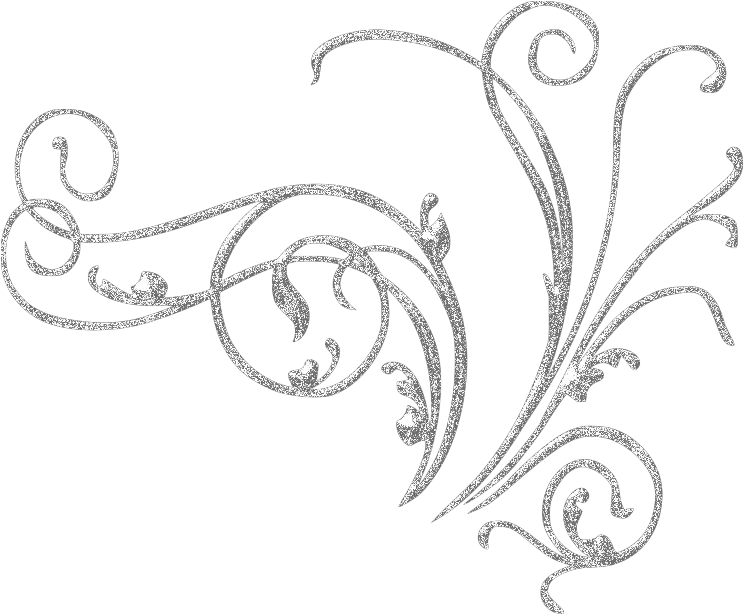  Corner Clipart Glitter Silver Swirls Transparent Background