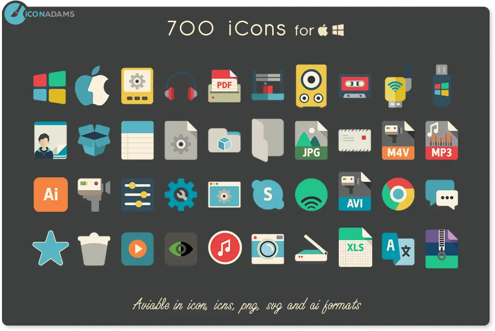  Icon Pack Windows Flat