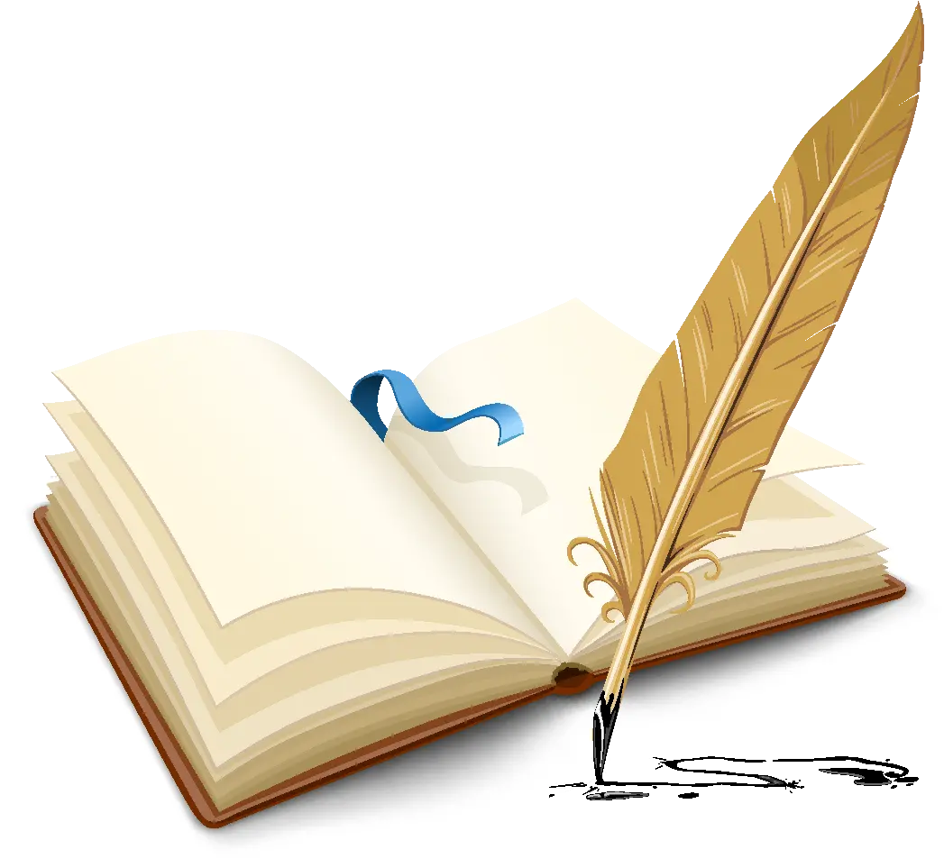  Cartoon Book Feather Pen Element Book And Feather Pen