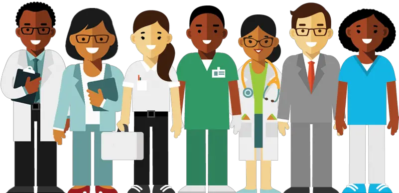  Illustration Showing A Group Of Medical Professionals Professionals Cartoon