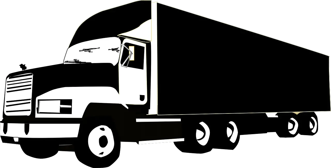  Land Transportation Png Black And White Transparent Cargo Truck Clipart