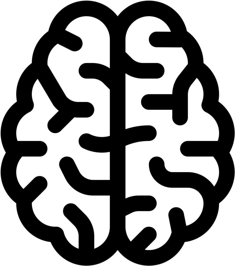  White Brain Icon Transparent Background