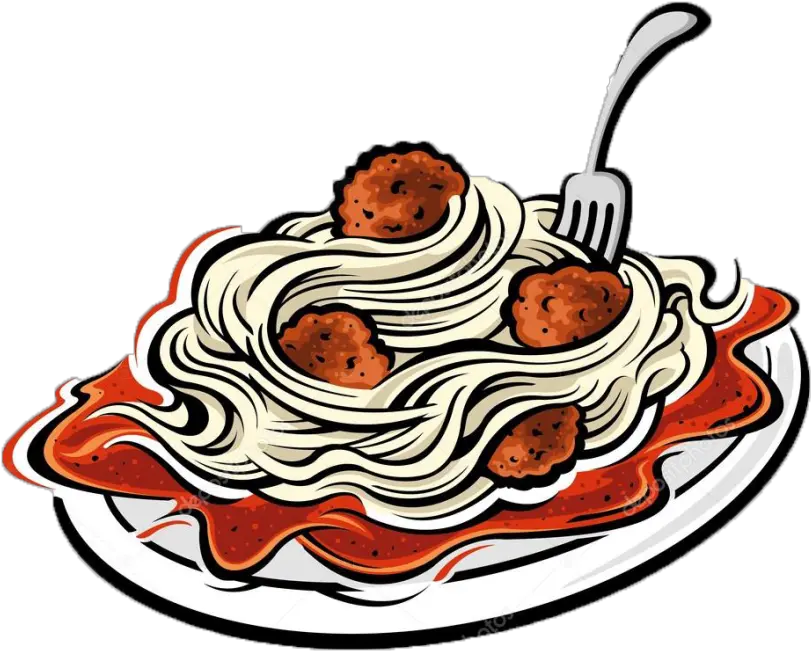  Transparent Spaghetti Clipart Png Spaghetti And Meatballs Clipart Black And White